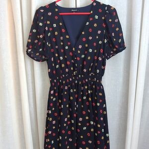 Madewell blue casual floral dress, small